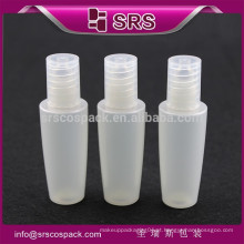 SRS novos produtos pequeno plástico vazio 15ml cone forma roll-on garrafa, mini PET recipiente com bola de metal e parafuso tampa
